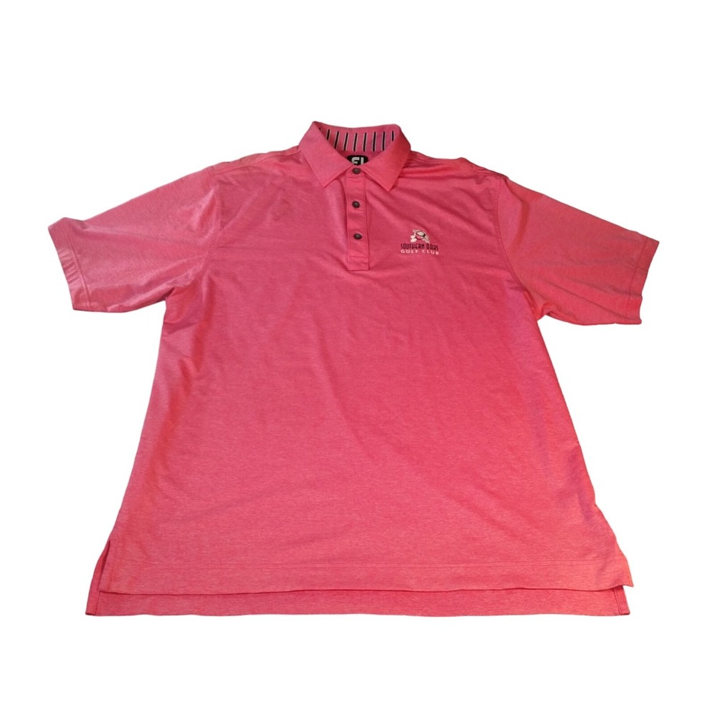 FootJoy Golf Polo Shirt Mens‎ Large Pink Southern Oaks Golf Club Performance Fit